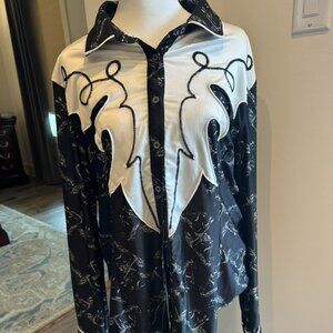 Silky Western long sleeve ladies blouse - XL